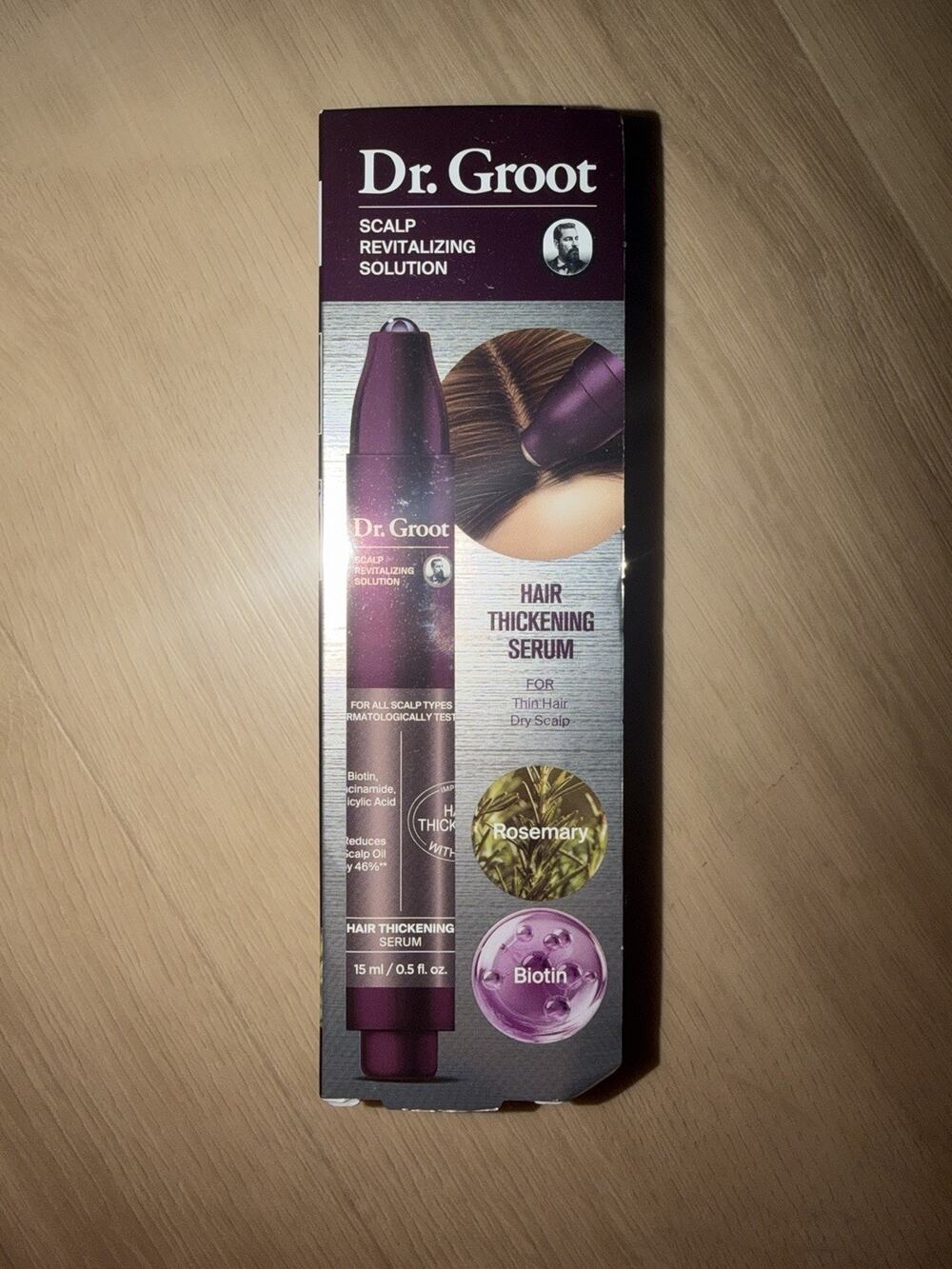Dr. Groot Hair Thickening Serum Scalp Revitalizing Rosemary Biotin 0.5 oz NEW